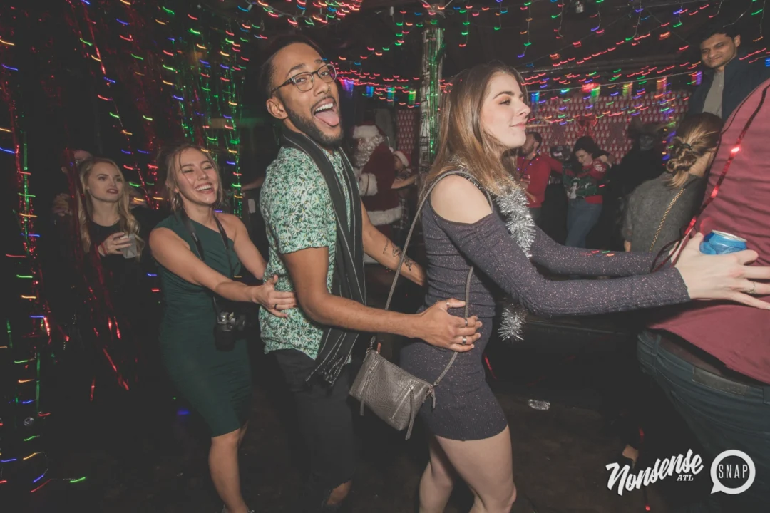 Nonsense Holiday Dance Party Spectacular 2019 at The Basement! Friday December 20, 2019. Santa! Krampus! Kimber! ALL OF THE LIGHTS! Photo by Oh Snap!