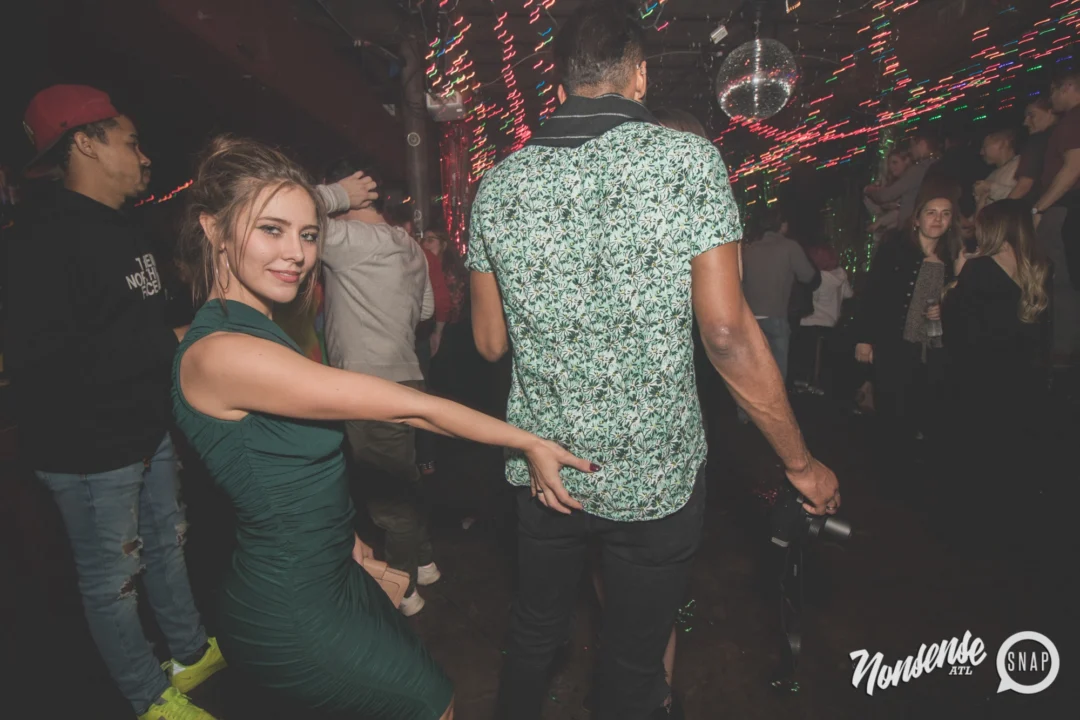 Nonsense Holiday Dance Party Spectacular 2019 at The Basement! Friday December 20, 2019. Santa! Krampus! Kimber! ALL OF THE LIGHTS! Photo by Oh Snap!