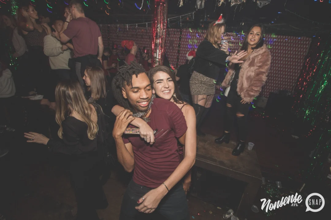 Nonsense Holiday Dance Party Spectacular 2019 at The Basement! Friday December 20, 2019. Santa! Krampus! Kimber! ALL OF THE LIGHTS! Photo by Oh Snap!