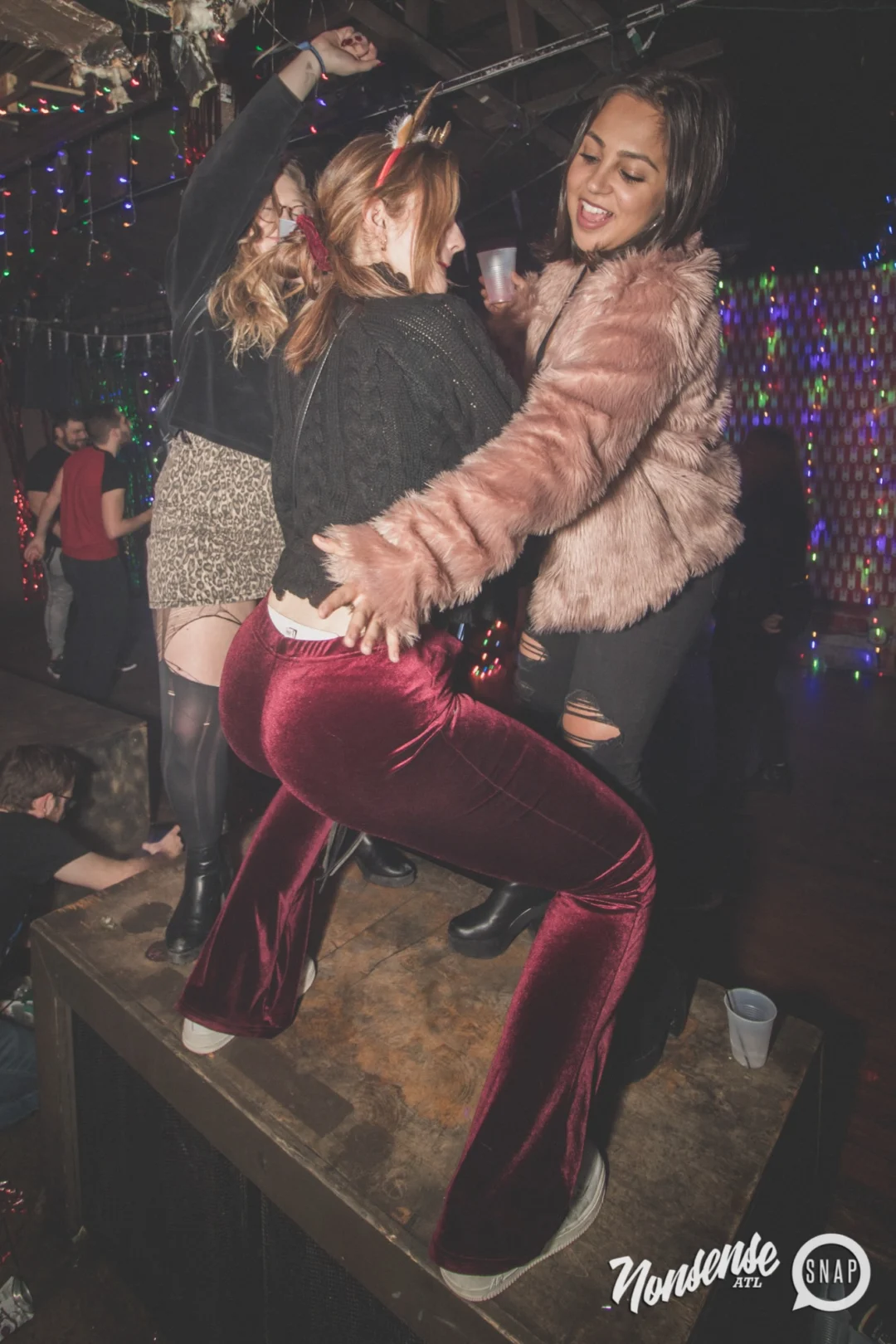 Nonsense Holiday Dance Party Spectacular 2019 at The Basement! Friday December 20, 2019. Santa! Krampus! Kimber! ALL OF THE LIGHTS! Photo by Oh Snap!