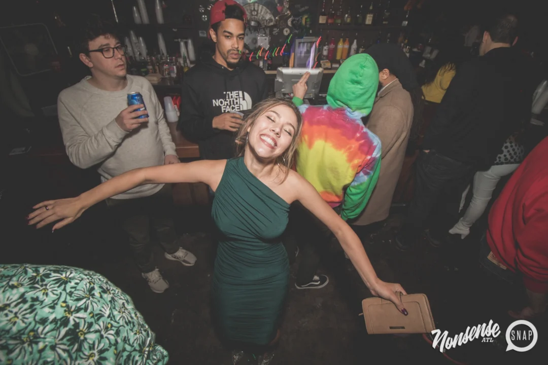 Nonsense Holiday Dance Party Spectacular 2019 at The Basement! Friday December 20, 2019. Santa! Krampus! Kimber! ALL OF THE LIGHTS! Photo by Oh Snap!
