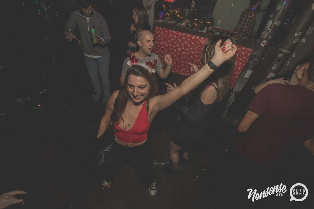 Nonsense Holiday Dance Party Spectacular 2019 at The Basement! Friday December 20, 2019. Santa! Krampus! Kimber! ALL OF THE LIGHTS! Photo by Oh Snap!
