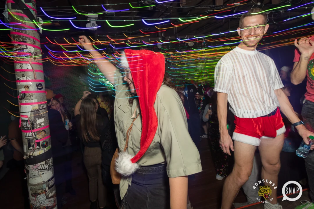 HOT MESS CHRISTMAS PARTY 2022 - The Basement, East Atlanta. Kimber was the DJ. Photo: Grace Kelly/Oh Snap.