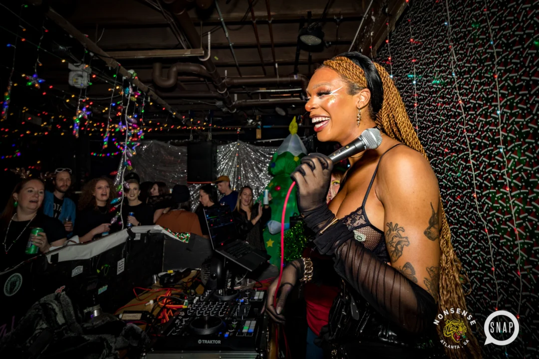 HOT MESS CHRISTMAS PARTY 2022 - The Basement, East Atlanta. Kimber was the DJ. Photo: Grace Kelly/Oh Snap.