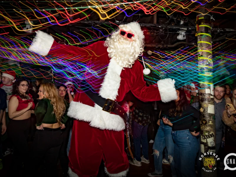 HOT MESS CHRISTMAS PARTY 2022 - The Basement, East Atlanta. Kimber was the DJ. Photo: Grace Kelly/Oh Snap.