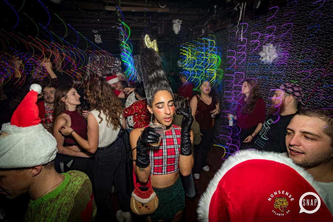 HOT MESS CHRISTMAS PARTY 2022 - The Basement, East Atlanta. Kimber was the DJ. Photo: Grace Kelly/Oh Snap.