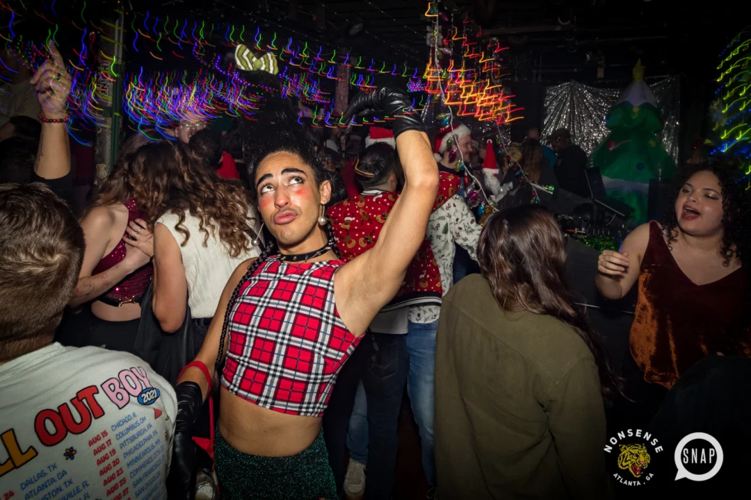 HOT MESS CHRISTMAS PARTY 2022 - The Basement, East Atlanta. Kimber was the DJ. Photo: Grace Kelly/Oh Snap.