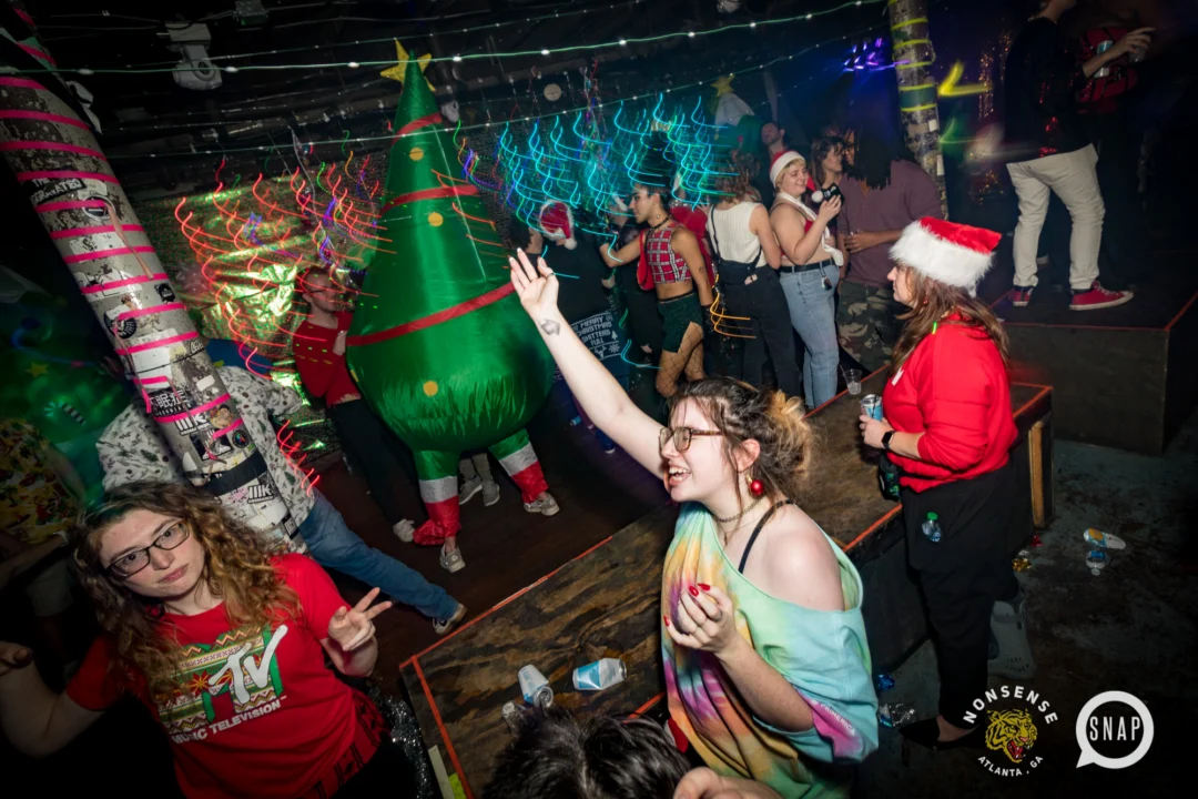 HOT MESS CHRISTMAS PARTY 2022 - The Basement, East Atlanta. Kimber was the DJ. Photo: Grace Kelly/Oh Snap.