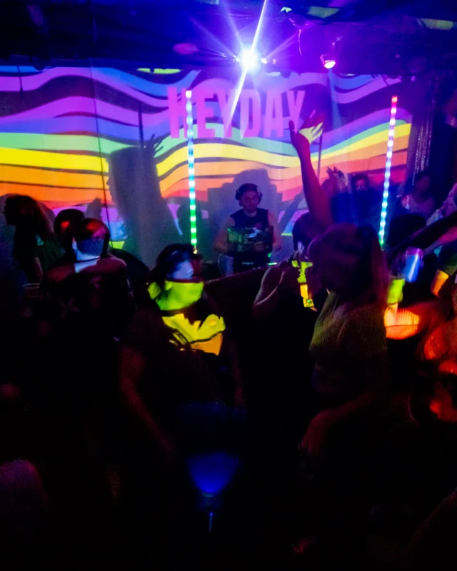 Heyday 80s party - June 2023 Pride Edition - first Saturday of every month @ Basement EAV - Kimber is the DJ - Pic: Oh Snap Kid