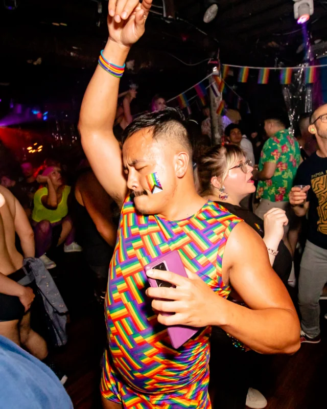 Heyday 80s party - June 2023 Pride Edition - first Saturday of every month @ Basement EAV - Kimber is the DJ - Pic: Oh Snap Kid