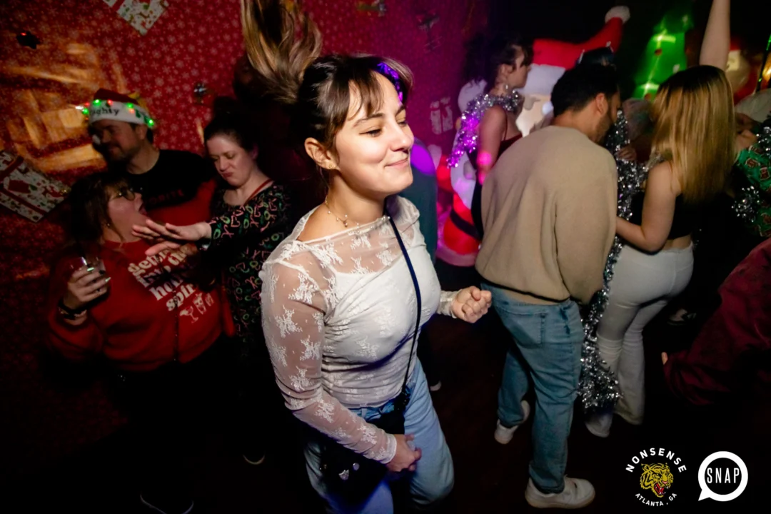 Nonsense Holiday Party 2023 - Kimber was the DJ - Pics: @hellacurious for Oh Snap Kid