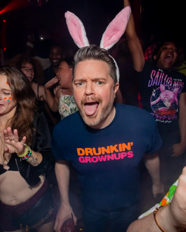 Nonsense dance party - April 2025 (Easter Edition) - Kimber and Tacosaurus Rex were the DJs - Photo by @hellacurious