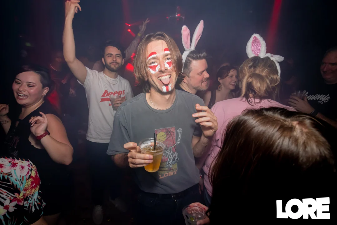 Nonsense dance party - April 2025 (Easter Edition) - Kimber and Tacosaurus Rex were the DJs - Photo by @hellacurious
