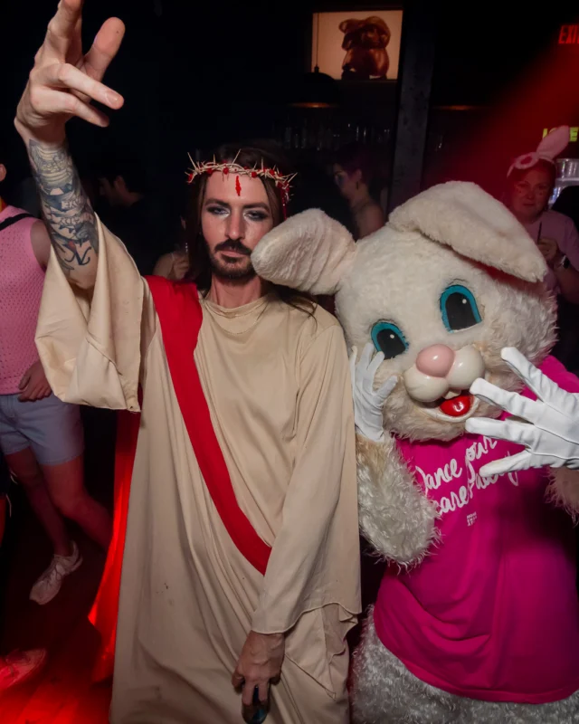 Nonsense dance party - April 2025 (Easter Edition) - Kimber and Tacosaurus Rex were the DJs - Photo by @hellacurious