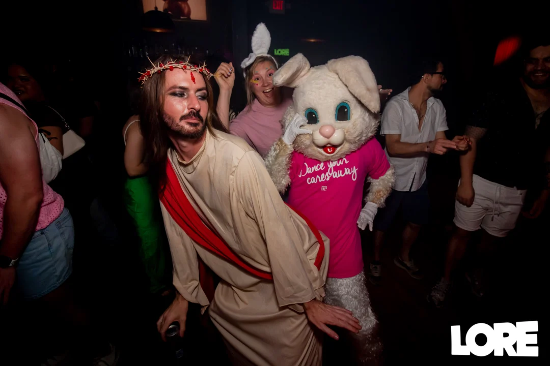 Nonsense dance party - April 2025 (Easter Edition) - Kimber and Tacosaurus Rex were the DJs - Photo by @hellacurious