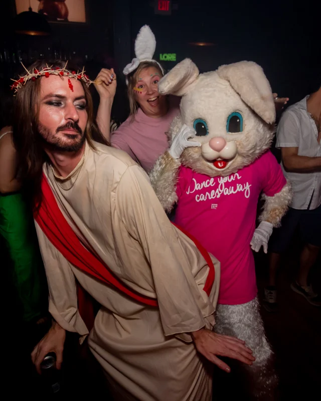 Nonsense dance party - April 2025 (Easter Edition) - Kimber and Tacosaurus Rex were the DJs - Photo by @hellacurious