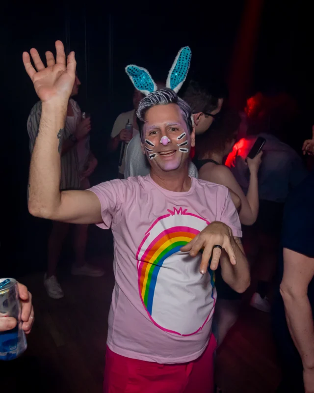 Nonsense dance party - April 2025 (Easter Edition) - Kimber and Tacosaurus Rex were the DJs - Photo by @hellacurious