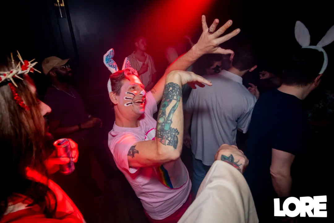 Nonsense dance party - April 2025 (Easter Edition) - Kimber and Tacosaurus Rex were the DJs - Photo by @hellacurious