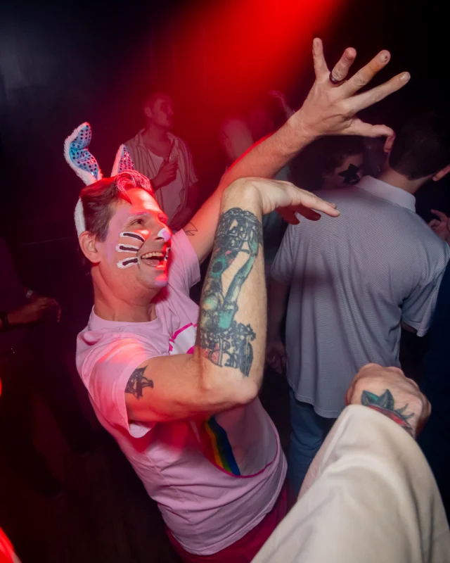 Nonsense dance party - April 2025 (Easter Edition) - Kimber and Tacosaurus Rex were the DJs - Photo by @hellacurious
