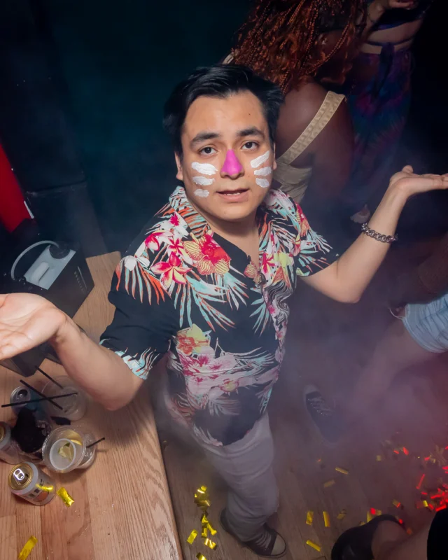 Nonsense dance party - April 2025 (Easter Edition) - Kimber and Tacosaurus Rex were the DJs - Photo by @hellacurious