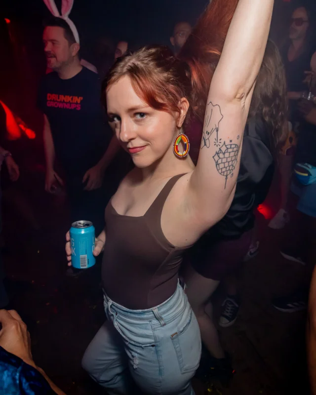 Nonsense dance party - April 2025 (Easter Edition) - Kimber and Tacosaurus Rex were the DJs - Photo by @hellacurious