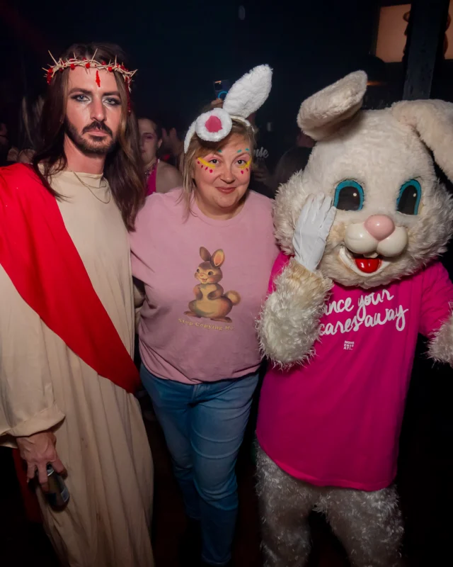 Nonsense dance party - April 2025 (Easter Edition) - Kimber and Tacosaurus Rex were the DJs - Photo by @hellacurious