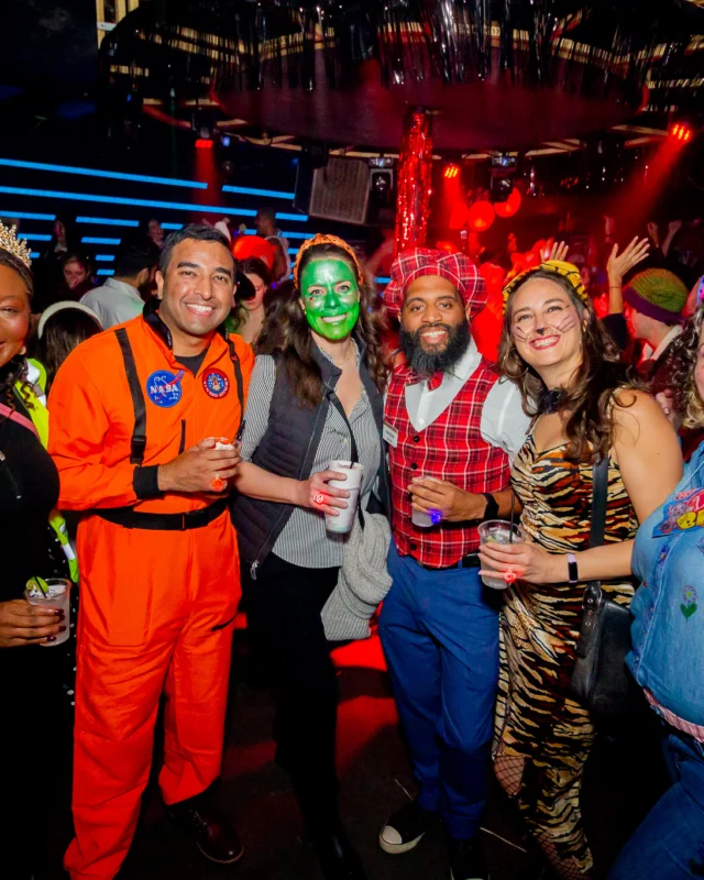 Nonsense Halloween 2025 at 404.exe - Kimber and Tom Bruno were the DJs - Photo by by @hellacurious - Decor and art installations by Scott and Tad - Monster Fortune Telling by Mystic Madison