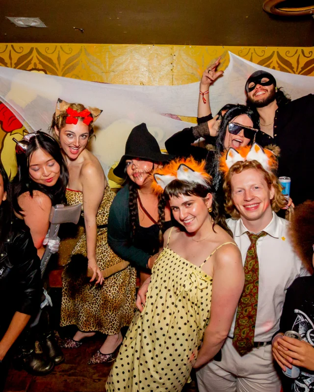 Nonsense Halloween 2025 at 404.exe - Kimber and Tom Bruno were the DJs - Photo by by @hellacurious - Decor and art installations by Scott and Tad - Monster Fortune Telling by Mystic Madison