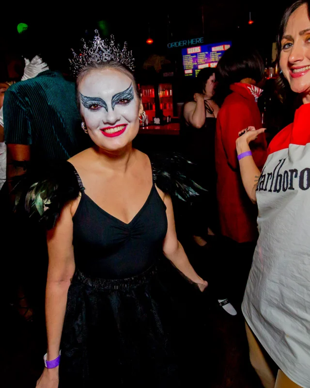 Nonsense Halloween 2025 at 404.exe - Kimber and Tom Bruno were the DJs - Photo by by @hellacurious - Decor and art installations by Scott and Tad - Monster Fortune Telling by Mystic Madison