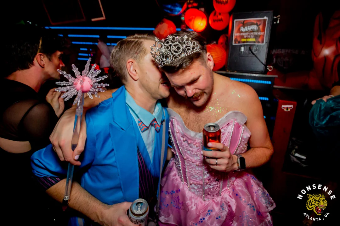 Nonsense Halloween 2025 at 404.exe - Kimber and Tom Bruno were the DJs - Photo by by @hellacurious - Decor and art installations by Scott and Tad - Monster Fortune Telling by Mystic Madison