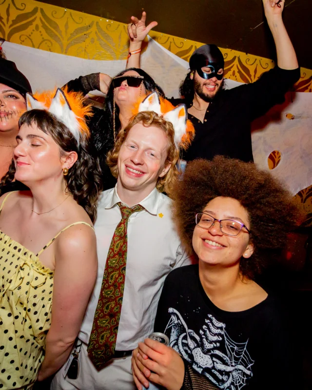 Nonsense Halloween 2025 at 404.exe - Kimber and Tom Bruno were the DJs - Photo by by @hellacurious - Decor and art installations by Scott and Tad - Monster Fortune Telling by Mystic Madison