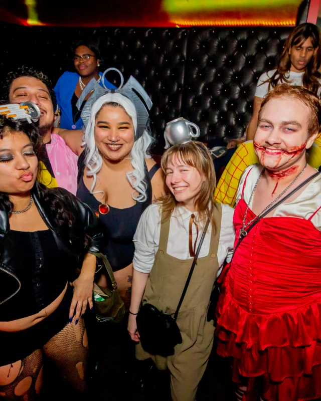 Nonsense Halloween 2025 at 404.exe - Kimber and Tom Bruno were the DJs - Photo by by @hellacurious - Decor and art installations by Scott and Tad - Monster Fortune Telling by Mystic Madison