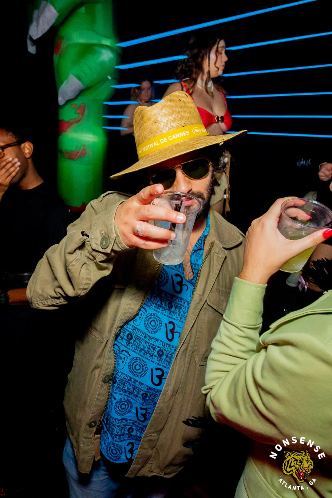 Nonsense Halloween 2025 at 404.exe - Kimber and Tom Bruno were the DJs - Photo by by @hellacurious - Decor and art installations by Scott and Tad - Monster Fortune Telling by Mystic Madison