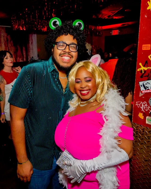 Nonsense Halloween 2025 at 404.exe - Kimber and Tom Bruno were the DJs - Photo by by @hellacurious - Decor and art installations by Scott and Tad - Monster Fortune Telling by Mystic Madison