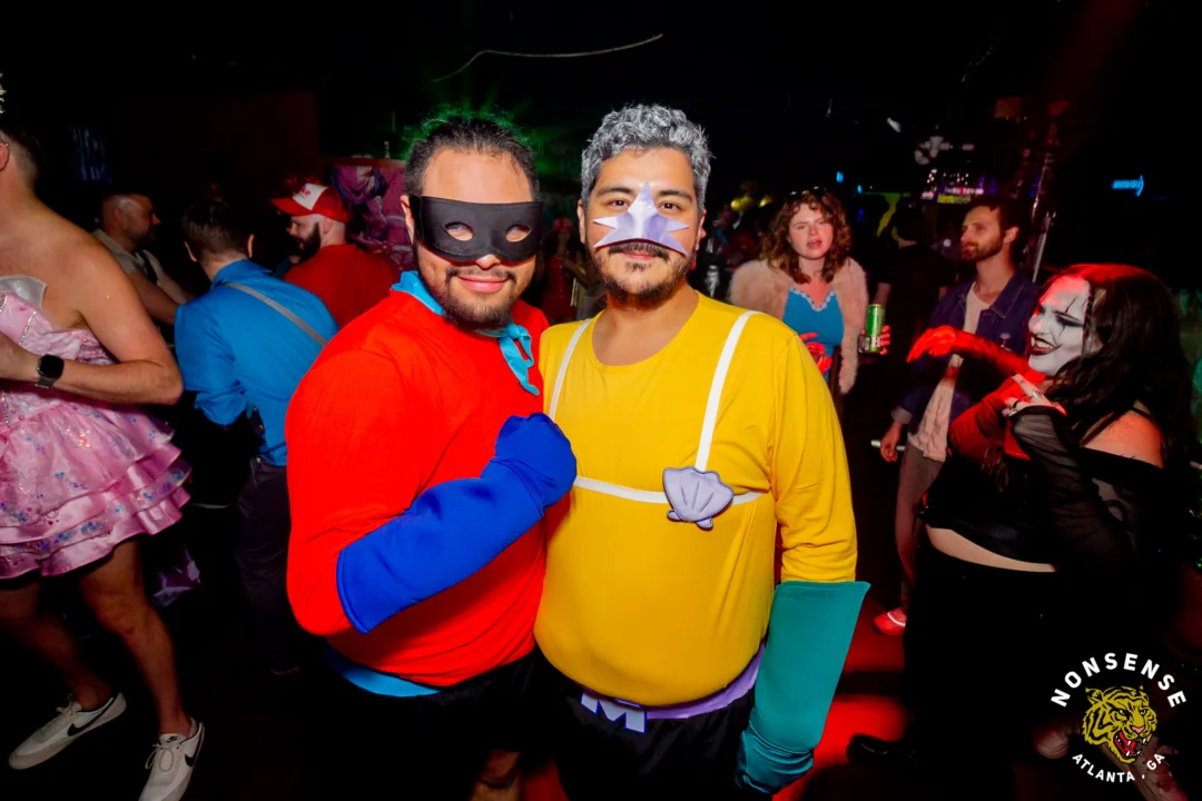 Nonsense Halloween 2025 at 404.exe - Kimber and Tom Bruno were the DJs - Photo by by @hellacurious - Decor and art installations by Scott and Tad - Monster Fortune Telling by Mystic Madison