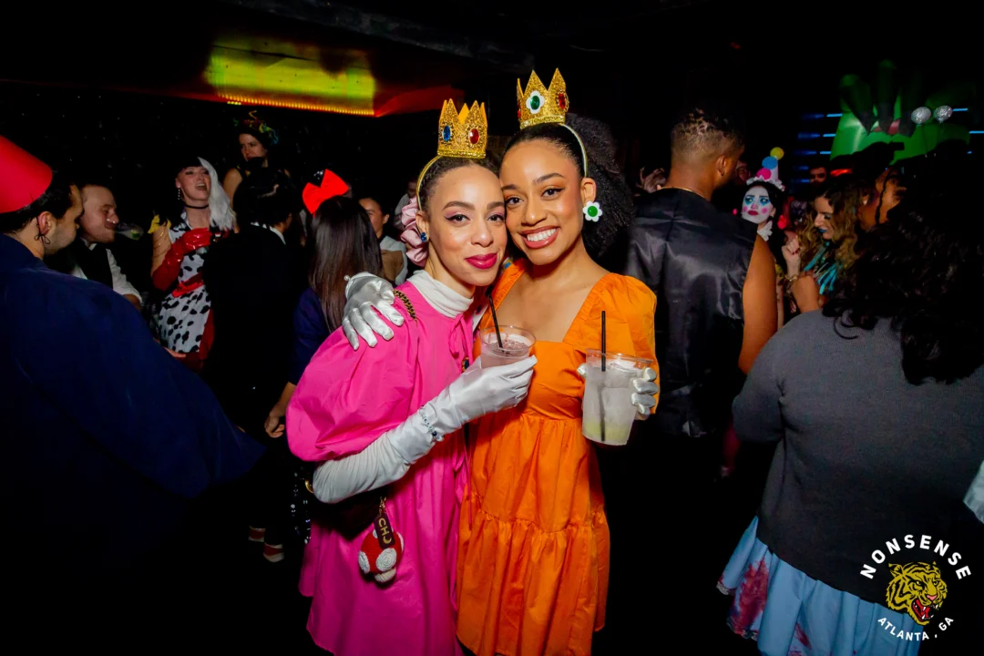 Nonsense Halloween 2025 at 404.exe - Kimber and Tom Bruno were the DJs - Photo by by @hellacurious - Decor and art installations by Scott and Tad - Monster Fortune Telling by Mystic Madison