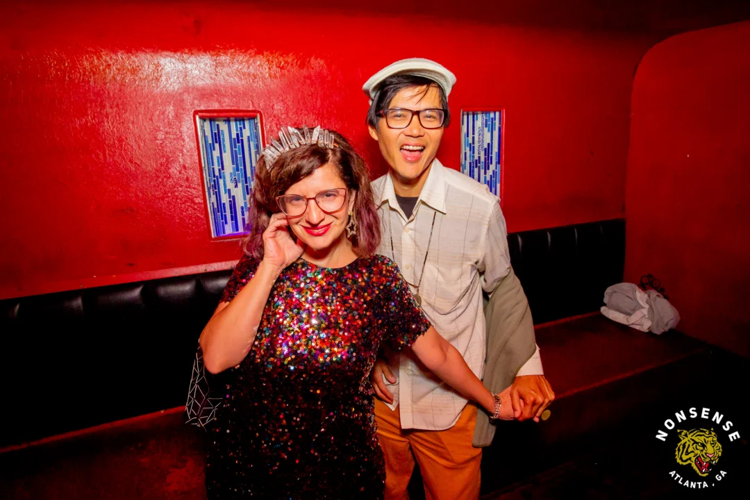 Nonsense Halloween 2025 at 404.exe - Kimber and Tom Bruno were the DJs - Photo by by @hellacurious - Decor and art installations by Scott and Tad - Monster Fortune Telling by Mystic Madison