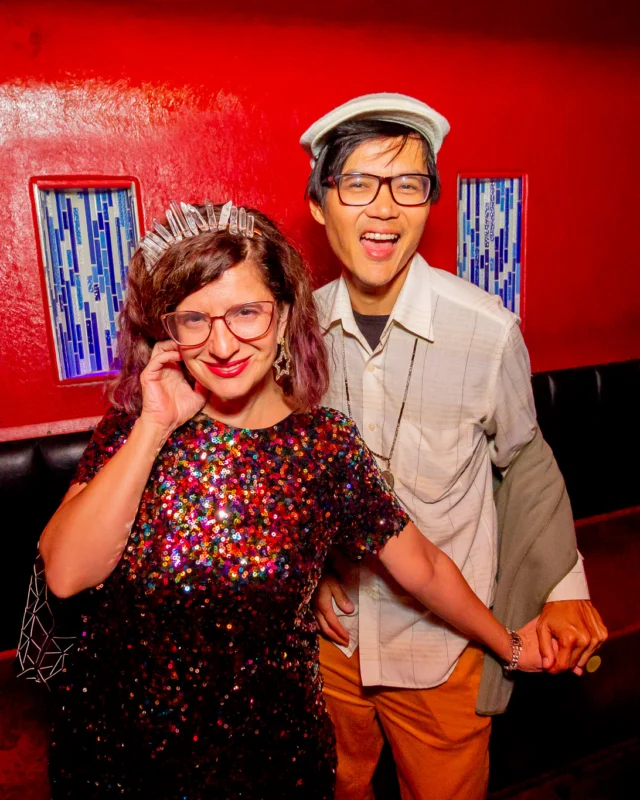 Nonsense Halloween 2025 at 404.exe - Kimber and Tom Bruno were the DJs - Photo by by @hellacurious - Decor and art installations by Scott and Tad - Monster Fortune Telling by Mystic Madison
