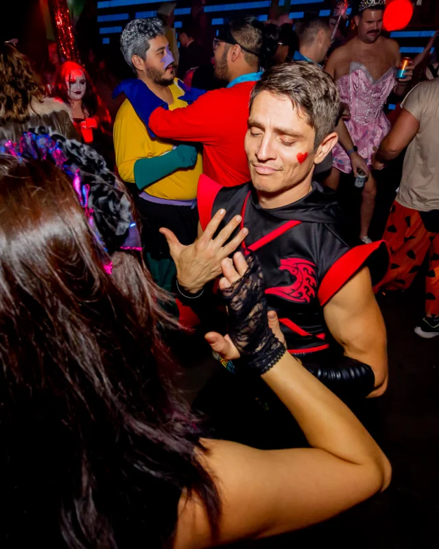 Nonsense Halloween 2025 at 404.exe - Kimber and Tom Bruno were the DJs - Photo by by @hellacurious - Decor and art installations by Scott and Tad - Monster Fortune Telling by Mystic Madison
