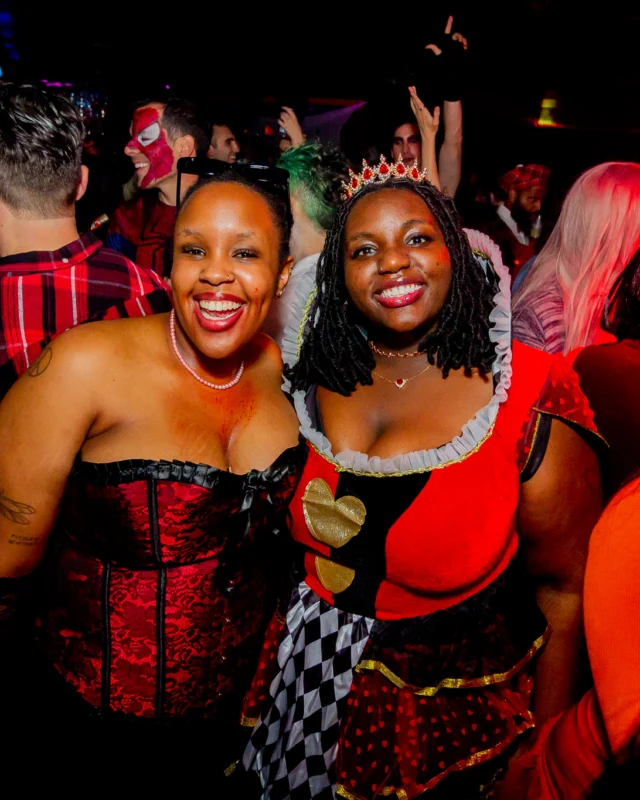 Nonsense Halloween 2025 at 404.exe - Kimber and Tom Bruno were the DJs - Photo by by @hellacurious - Decor and art installations by Scott and Tad - Monster Fortune Telling by Mystic Madison