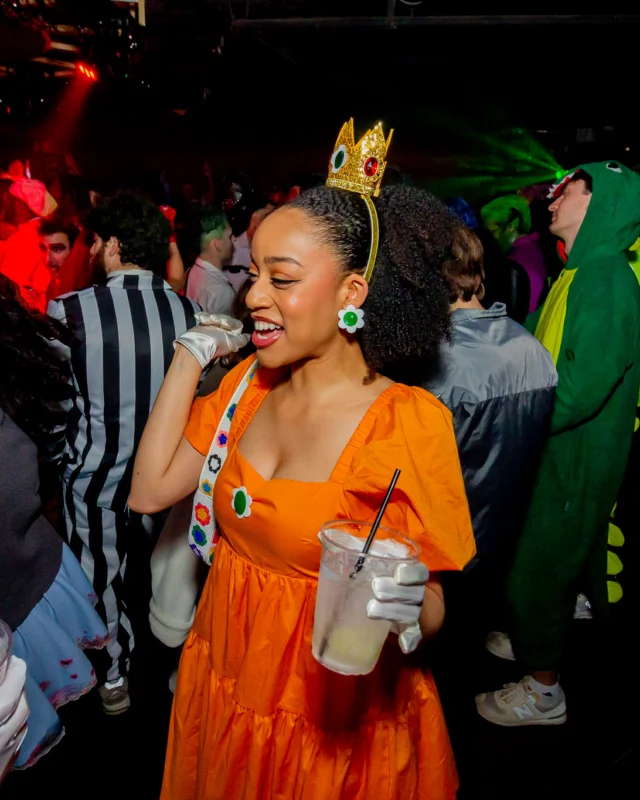 Nonsense Halloween 2025 at 404.exe - Kimber and Tom Bruno were the DJs - Photo by by @hellacurious - Decor and art installations by Scott and Tad - Monster Fortune Telling by Mystic Madison