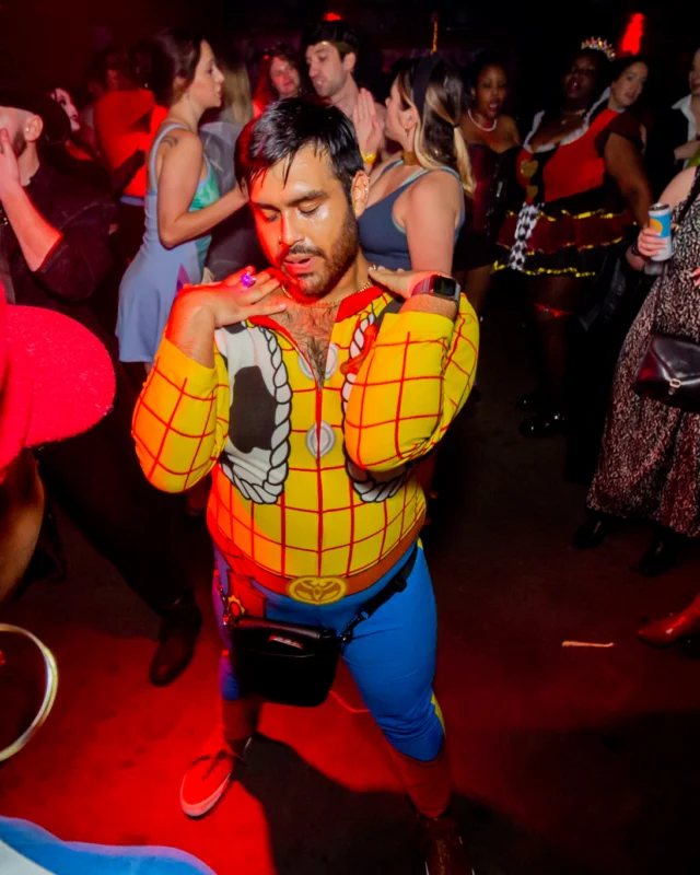 Nonsense Halloween 2025 at 404.exe - Kimber and Tom Bruno were the DJs - Photo by by @hellacurious - Decor and art installations by Scott and Tad - Monster Fortune Telling by Mystic Madison
