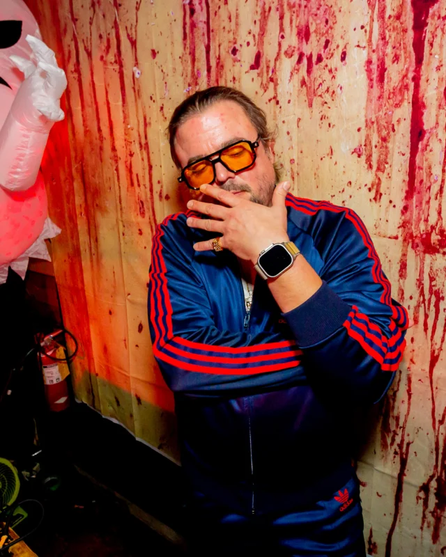 Nonsense Halloween 2025 at 404.exe - Kimber and Tom Bruno were the DJs - Photo by by @hellacurious - Decor and art installations by Scott and Tad - Monster Fortune Telling by Mystic Madison