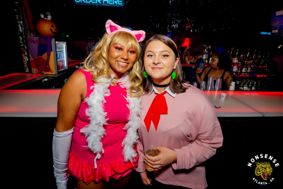 Nonsense Halloween 2025 at 404.exe - Kimber and Tom Bruno were the DJs - Photo by by @hellacurious - Decor and art installations by Scott and Tad - Monster Fortune Telling by Mystic Madison
