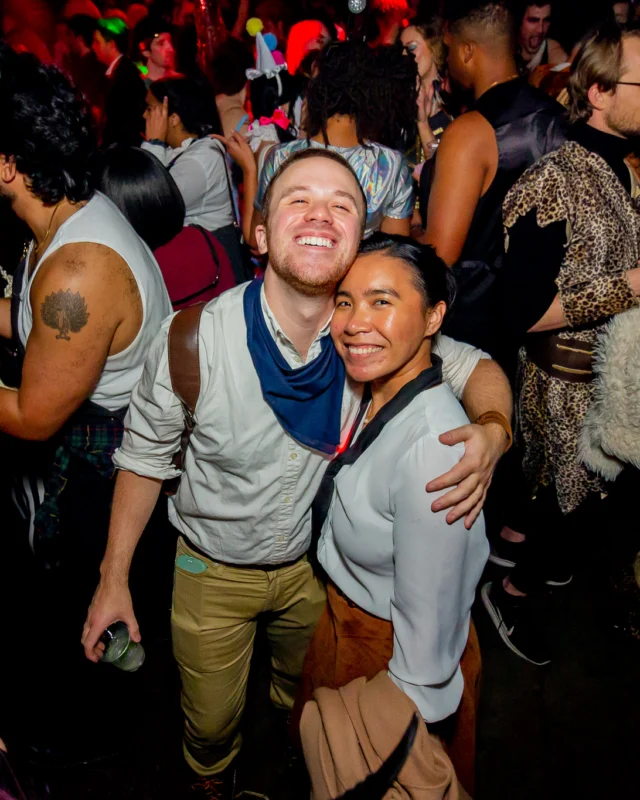 Nonsense Halloween 2025 at 404.exe - Kimber and Tom Bruno were the DJs - Photo by by @hellacurious - Decor and art installations by Scott and Tad - Monster Fortune Telling by Mystic Madison