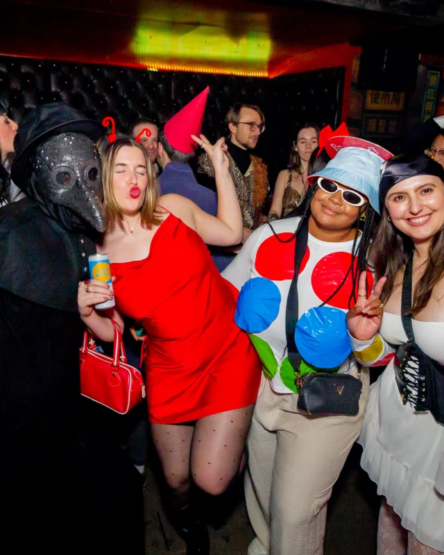 Nonsense Halloween 2025 at 404.exe - Kimber and Tom Bruno were the DJs - Photo by by @hellacurious - Decor and art installations by Scott and Tad - Monster Fortune Telling by Mystic Madison