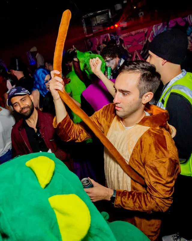 Nonsense Halloween 2025 at 404.exe - Kimber and Tom Bruno were the DJs - Photo by by @hellacurious - Decor and art installations by Scott and Tad - Monster Fortune Telling by Mystic Madison