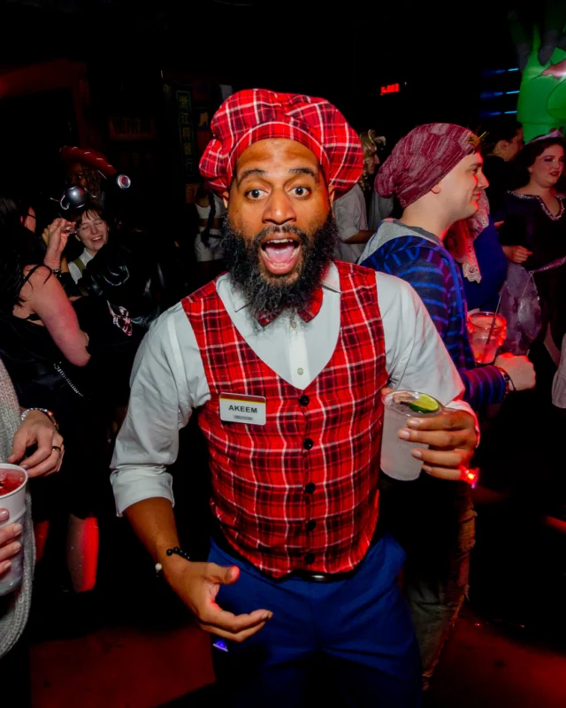 Nonsense Halloween 2025 at 404.exe - Kimber and Tom Bruno were the DJs - Photo by by @hellacurious - Decor and art installations by Scott and Tad - Monster Fortune Telling by Mystic Madison