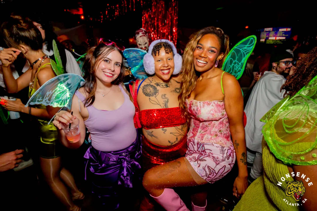 Nonsense Halloween 2025 at 404.exe - Kimber and Tom Bruno were the DJs - Photo by by @hellacurious - Decor and art installations by Scott and Tad - Monster Fortune Telling by Mystic Madison