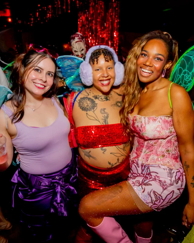 Nonsense Halloween 2025 at 404.exe - Kimber and Tom Bruno were the DJs - Photo by by @hellacurious - Decor and art installations by Scott and Tad - Monster Fortune Telling by Mystic Madison